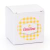 Sticker rond 40mm vichy geel