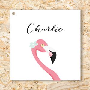 Label 40mm Flamingo