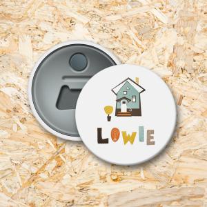 Huisje tuintje Button flesopener 56 mm