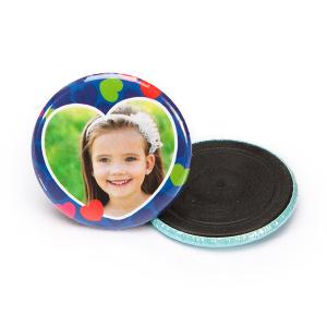 Magneet 38mm hartjes blauw