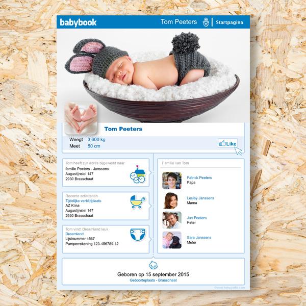 Babybook geboortekaartje